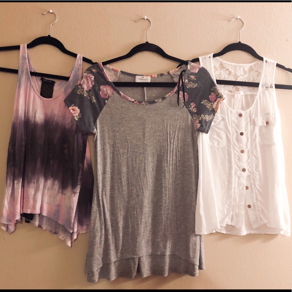 3 tops | 2 tank & 1 tee | come as a trio!